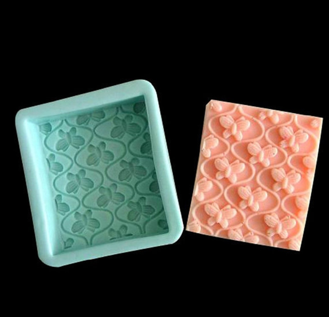 Flower Tile Silicone Mold Mould Polymer Clay Resin Soap Wax Chocolate  Fondant Butter Mold 305 