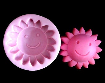 R0081 Molde de jabón con forma de cara sonriente de sol, molde flexible de silicona para pasteles, molde para pasteles, arcilla polimérica, resina, manualidades, herramientas para hornear, bombas de baño