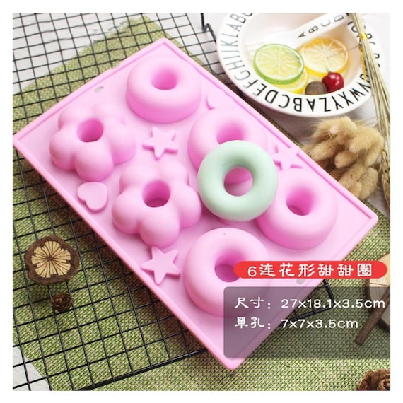 Donut-Kuchenform Flexible Silikon-Seifenform für Schokoladen-Plätzchen Backformen Pudding-Gelee-Backen-Werkzeuge