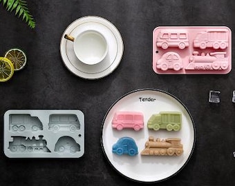 Train Car Plane Cake Mold Flexible Silicone Soap Mold For  Chocolate Cookie Bakeware Pudding Jelly Baking Tools