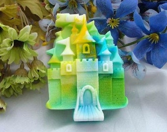 Castle Soap Mold DIY Cake Mold Flexible Silicone Soap Mold Handmade Chocolate Cookie Bakeware Pudding Jelly Baking Tool