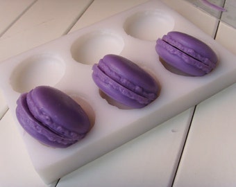 Molde flexible de silicona para jabón de macarrón de 6 cavidades