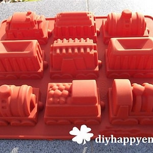 Locomotive Train Cake Mold  Flexible Silicone Soap Mold For  Chocolate Cookie Bakeware Pudding Jelly Baking Tools