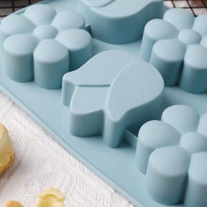 Tulip Flower Cake Mold Flexible Silicone Soap Mold For  Chocolate Cookie Bakeware Pudding Jelly Baking Tools