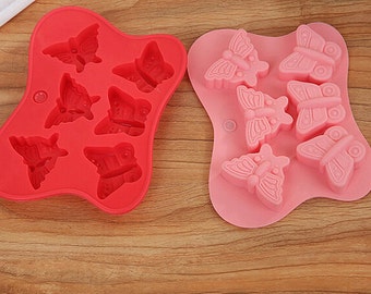 6- Butterfly  Ice Tray Ice Mold Silicone Mold For Ice Soap  ice cube