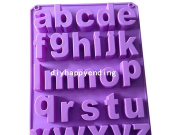 Lowercase Letter Alphabet DIY Cake Mold Flexible Silicone Soap Mold Handmade Chocolate Cookie Bakeware Pudding Jelly Baking Tool