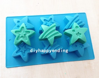 Star Cake Mold Flexible Silicone Soap Mold For Handmade Chocolate Cookie Bakeware Pudding Jelly Baking Tools