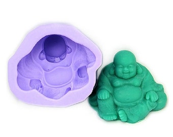 Laughing Buddha Soap Mold Flexible Silicone Cake Mold Handmade Cake Mould Polymer Clay Resin Crafts Baking Tools Bath Bomb