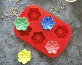 6-Plumeria Flower Cake Mold Flexible Silicone Soap Mold For  Chocolate Cookie Bakeware Pudding Jelly Baking Tools