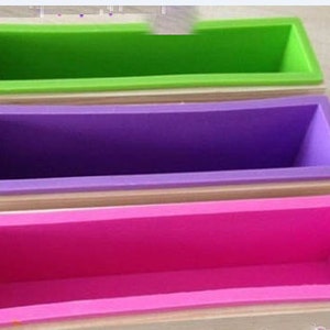1kg Big Cuboid With Rectangular bamboo Box Soap Mold Flexible Silicone Soap Mold Tools
