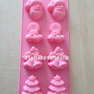 Santa Claus Christmas Tree Cake Mold Flexible Silicone Soap Mold For  Chocolate Cookie Bakeware Pudding Jelly Baking Tools
