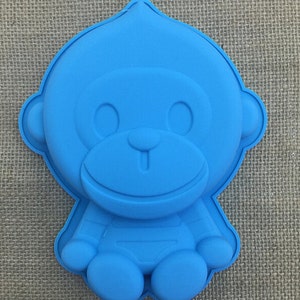 2PCS Monkey  Cake Mold Icee lattice Flexible Silicone Soap Mold  Chocolate Cookie Bakeware Pudding Jelly Baking Tool