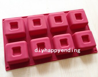 Square DIY Cake Mold Flexible Silicone Soap Mold Handmade Chocolate Cookie Bakeware Pudding Jelly Baking Tool