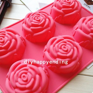 Rose Cake Mold Flexible Silicone Soap Mold For Handmade Chocolate Cookie Bakeware Pudding Jelly Baking Tools