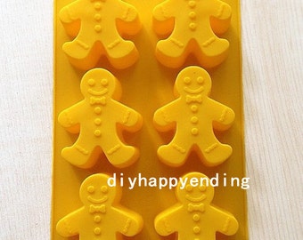 Gingerbread Man Cake Mold Flexible Silicone Soap Mold For Handmade Chocolate Cookie Bakeware Pudding Jelly Baking Tools
