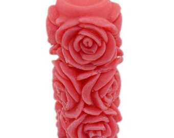 Rose Flower Cylinder Candle Mold  Soap Mold Flexible Silicone Soap Mold Fimo Resin Tools polymer clay mold