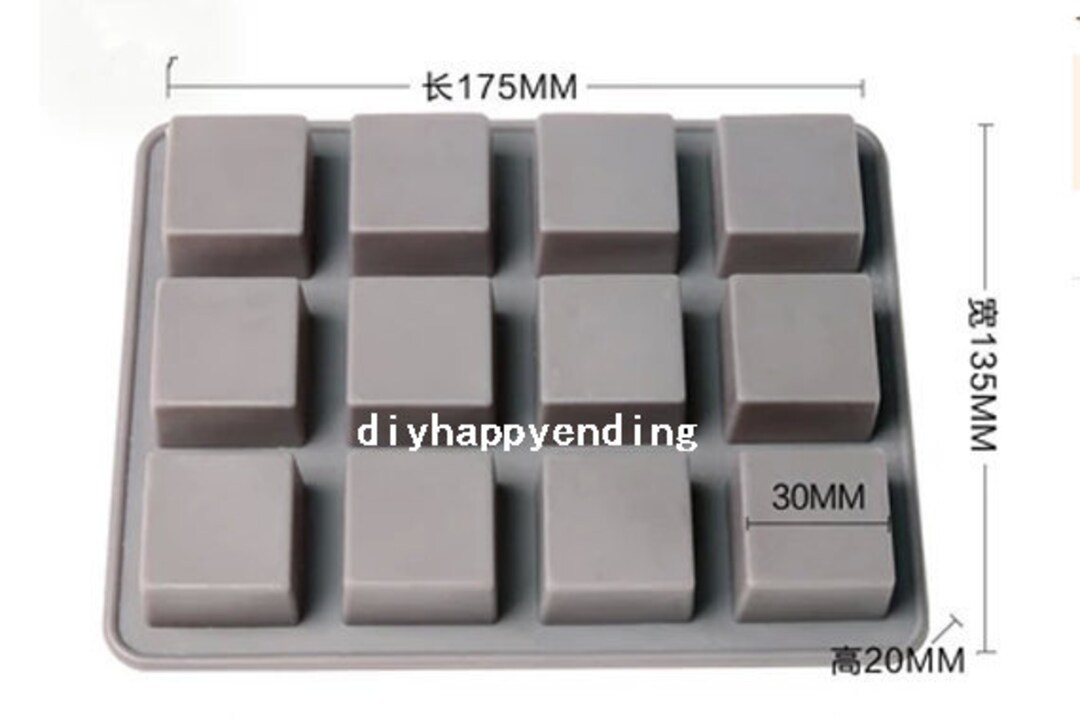 12 Square Cake Mold Flexible Silicone Soap Mold for Handmade Etsy
