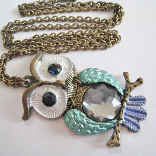 Enamel Owl Necklace