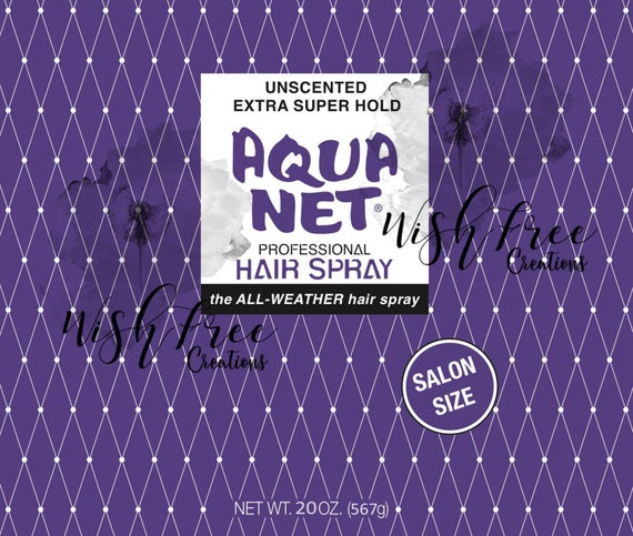 Aqua Net Hairspray Purple 20oz Label 