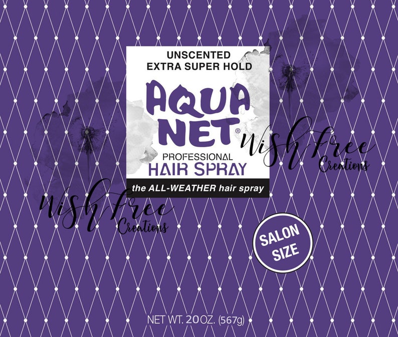 Aqua Net Hairspray Purple 20oz Label Etsy