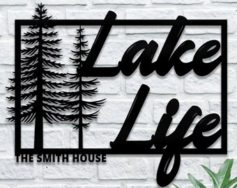 Personalized Custom Lake House Sign Metal Art Decor, The Perfect Gift For Him or Gift for Her.