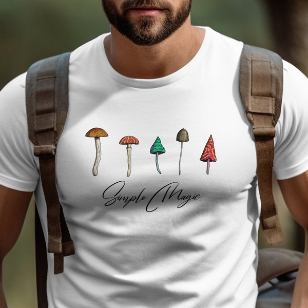 Magic Mushroom Psychedelic Psilocybin T-Shirt. Enlightenment Beautiful Shrooms Tee. Trippy Hippie Psychoactive Boho TShirt Gift