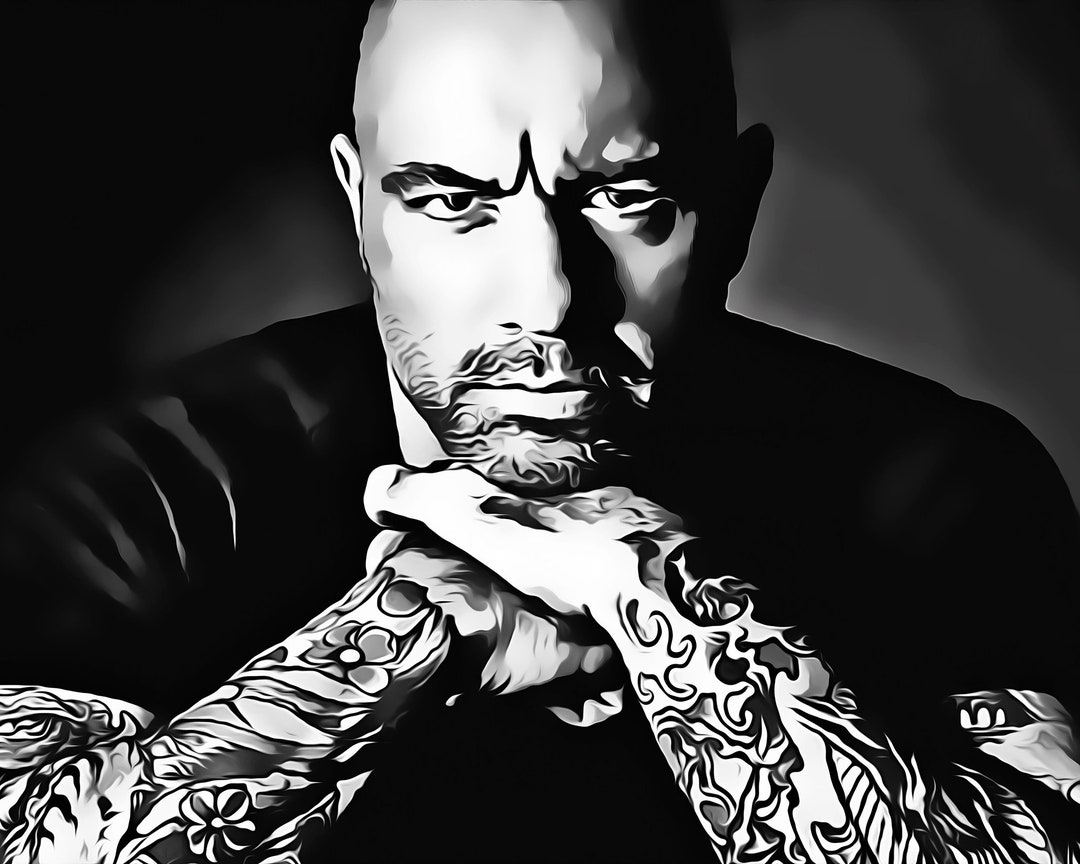 Joe Rogan Poster Art Black Shirt Tattoo Canvas Print Gifts Etsy