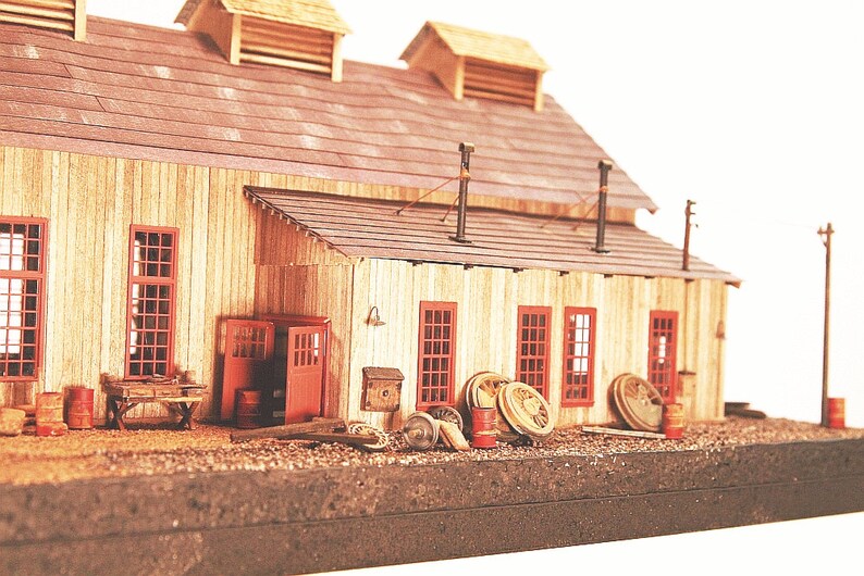 HOscale Pine Creek Two Stall Wood Engine House Kit Etsy
