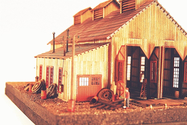 HOscale Pine Creek Two Stall Wood Engine House Kit Etsy