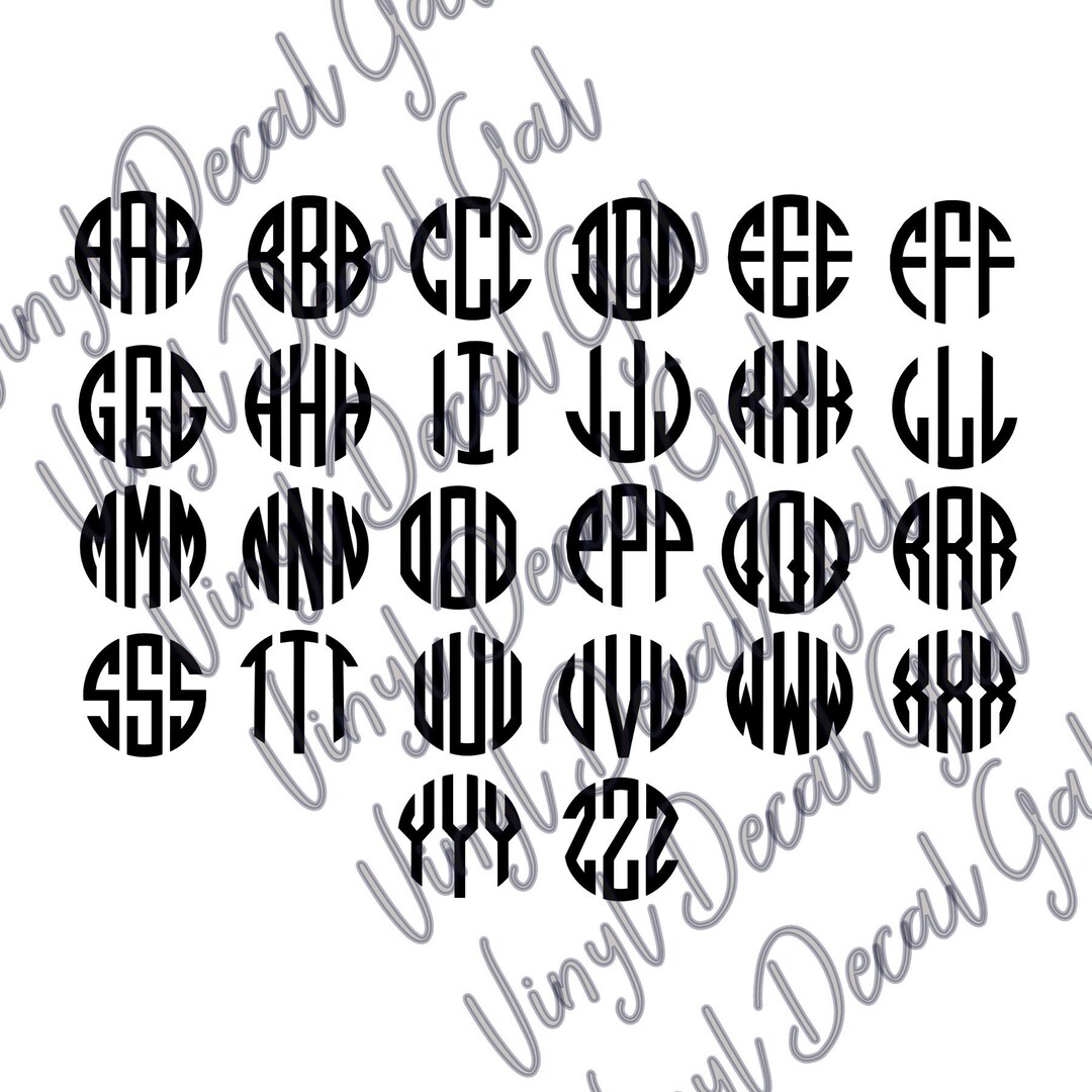 Circle Monogram Personalize Letters - Etsy