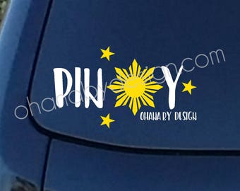 pinoy decal, pinay decal, filipino decal, filipina decal, filipino flag, filipino pride, philippines, filipino sunburst, filipina pride