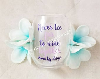 Never too far to wine together. Stemless Wine Glass, best friend wine glass, wine glasses, wine gifts, long distance friendship, best friend