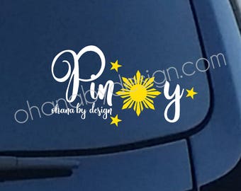 pinoy decal, pinay decal, filipino decal, filipina decal, filipino flag, filipino pride, philippines, filipino sunburst, filipina pride