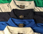 Lot of 5 Vintage ANVIL Polo BLANK tshirt NOS deadstock plain blank tee single stitch adult size small 5 shirt lot