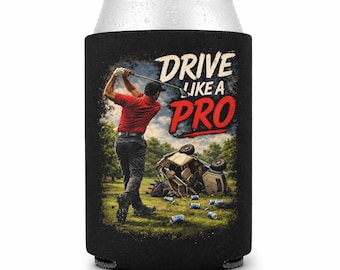 Fahren Sie wie ein Profi Golf Dosenkühler, lustiges Golf Geschenk, Golf Bierhülle, doppelseitiger Getränkehalter, Golfer Geschenk für Männer, Golf Zubehör