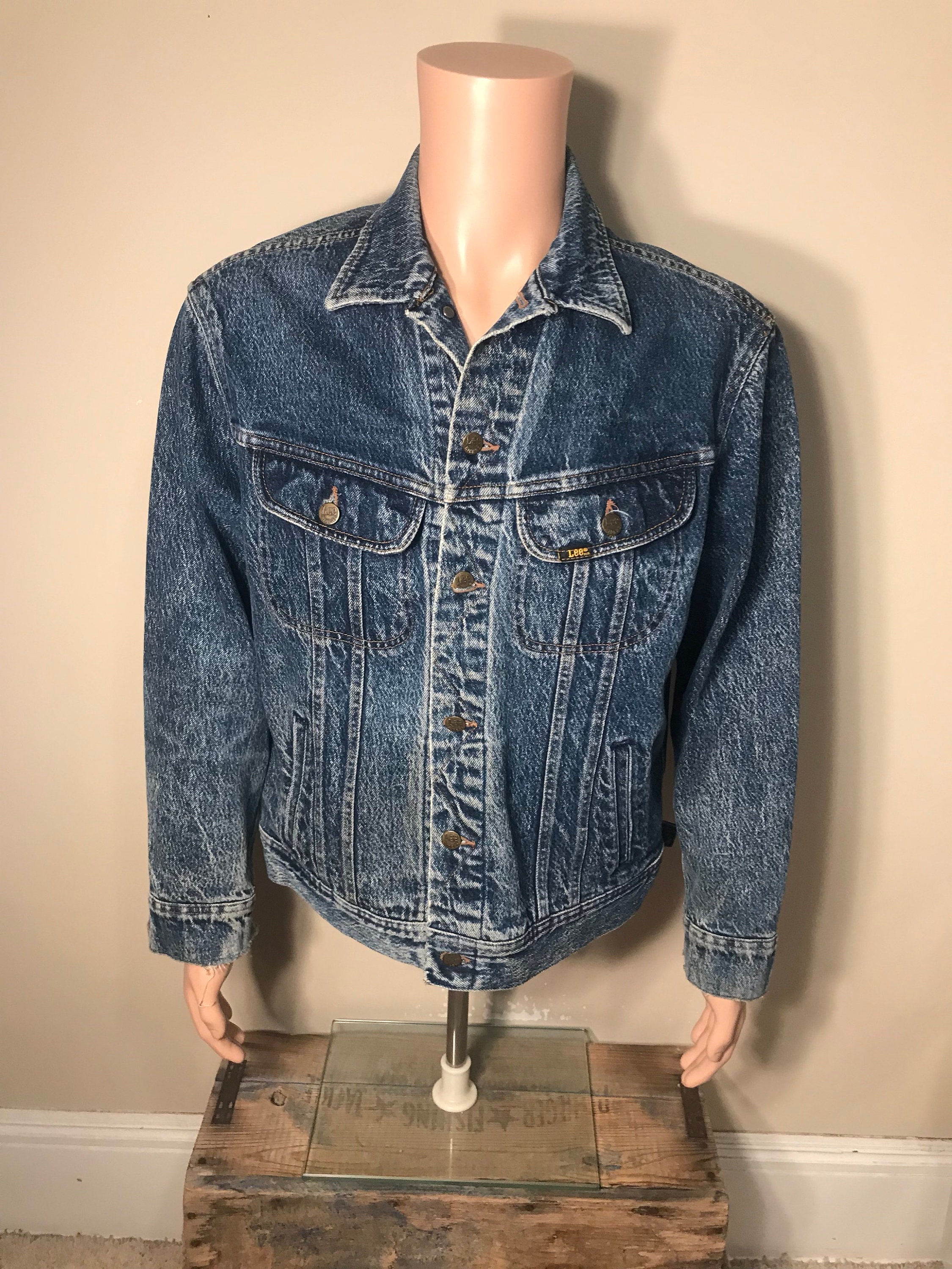 Vintage Denim Jacket // Mens Lee Rider Made in USA Jean Jacket