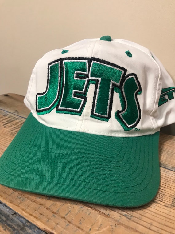 Vintage New York Jets Hat Vintage Nyj Snapback Cap Retro 90s Team Nfl Eastport Two Tone Big Logo Spell Out Side Logo Rare