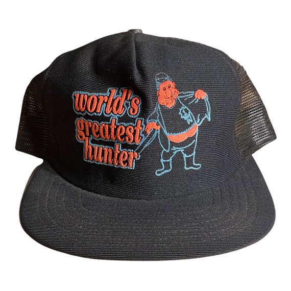 Vintage Trucker hat // Worlds greatest hunter bla… - image 1