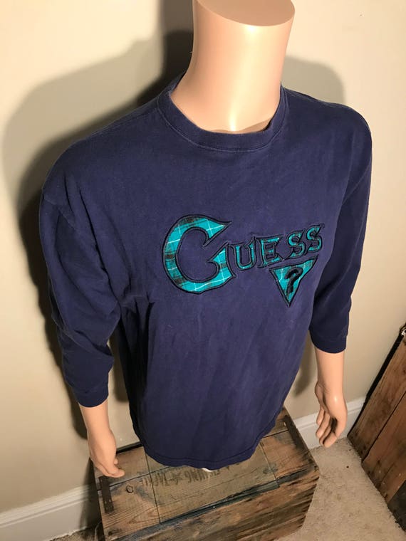 Vintage Long Sleeve Tshirt Asap 90s // Blue and - Etsy