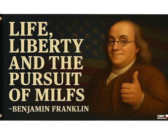 Rolig Benjamin Franklin-flagga: Liv, frihet och strävan - 3 x 5 fot banderoll