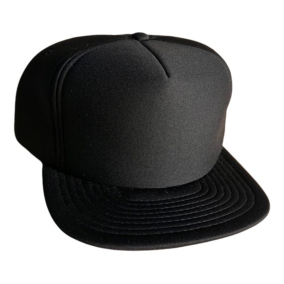 Vintage Blank Trucker Hat // Vintage Snapback Hat // Black Foam Rope Cap  Hat // Sportcap 100% Polyester Cap // BLACK Snapback VTG -  Finland