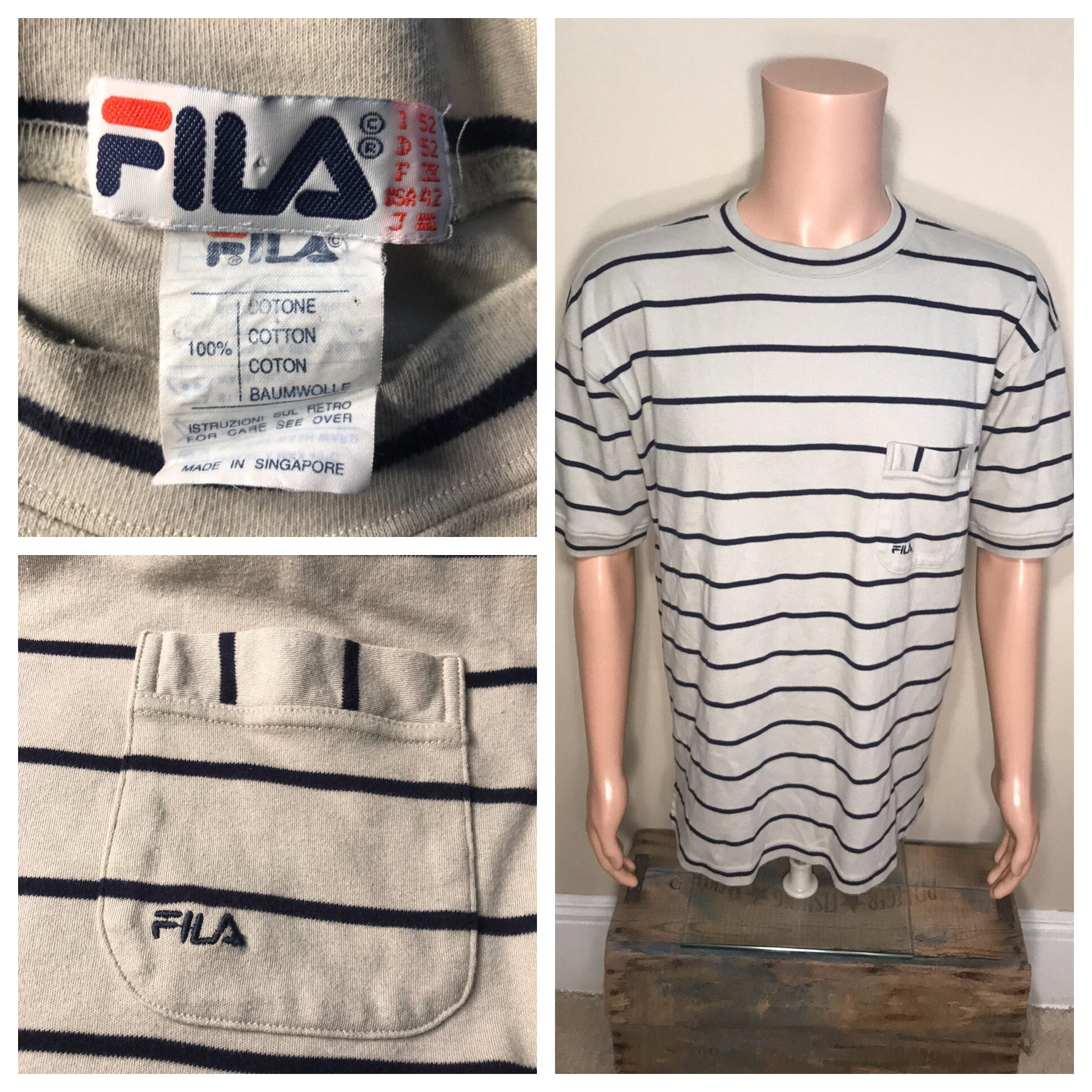 Vintage Fila Pocket T-shirt // Adult Size Large XL // Spell - Etsy