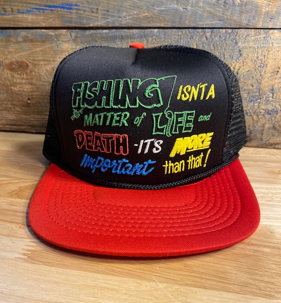 Vintage Fishing Hat // Fishing Isnt a Matter of Life and Death It's More  Important Than That // Deadstock Nos // Snapback Fishing Hat Cap -   Canada