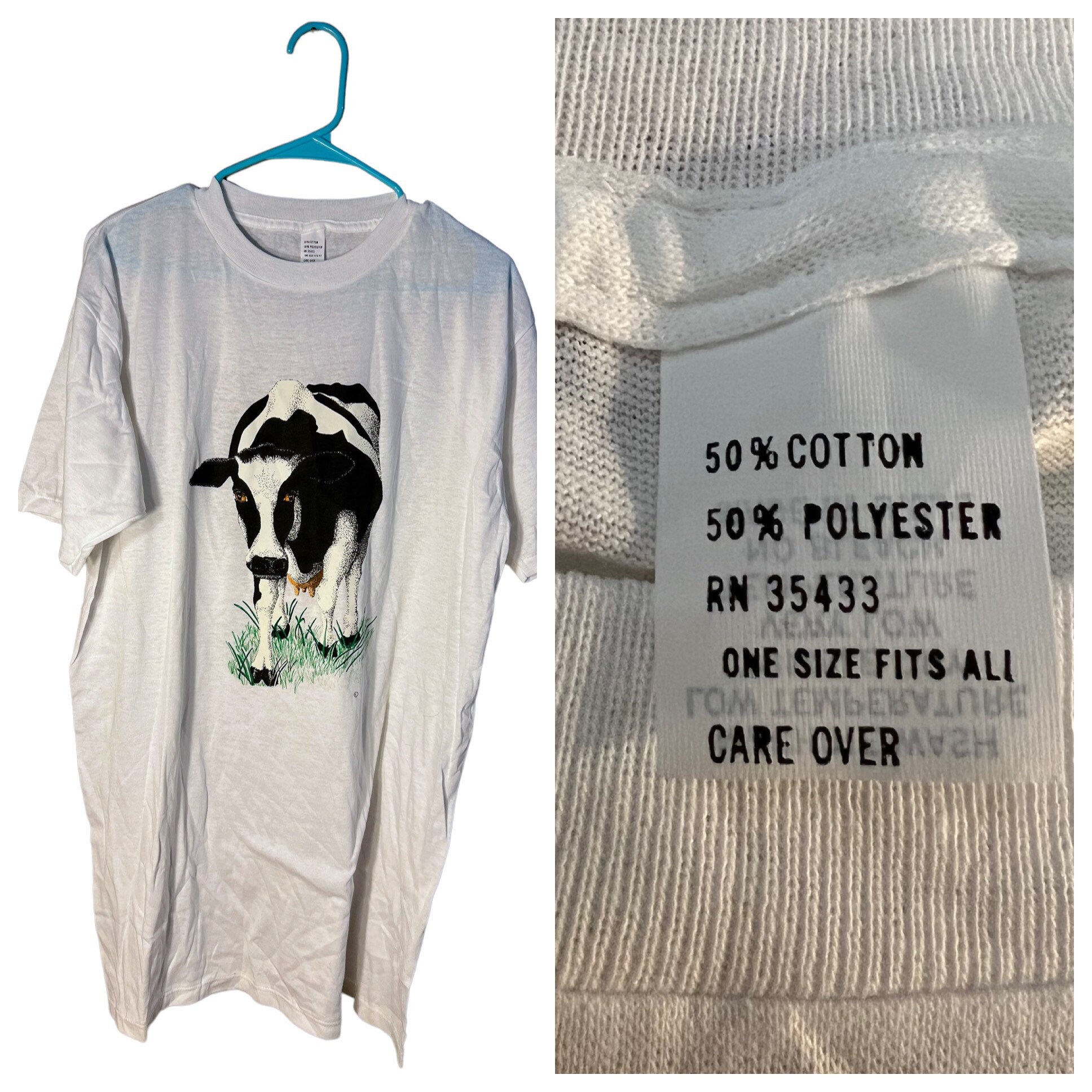 90s Vintage COW Tシャツ USA製 パロディ Vintage 1990s Double Sided Cows Graphic T-shirt / Single