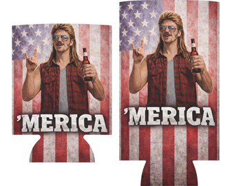 Divertente portabevande "Merica", portabottiglie patriottico, rosso, bianco e blu, regalo per feste con bandiera americana, regalo divertente per il 4 luglio