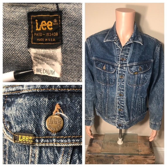 Vintage Denim Jacket // Mens Lee Rider Made in USA Jean Jacket