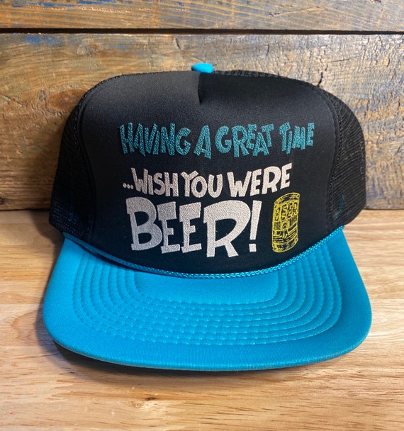 Buy Vintage Trucker Hat // Having a Great Time Wish You Were Here