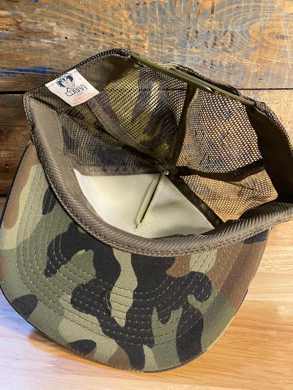 Vintage Camo Trucker hat // deadstock new old stock /… - Gem