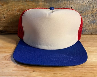 Vintage New Era Tri-Color Trucker Hat: Deadstock Made in USA