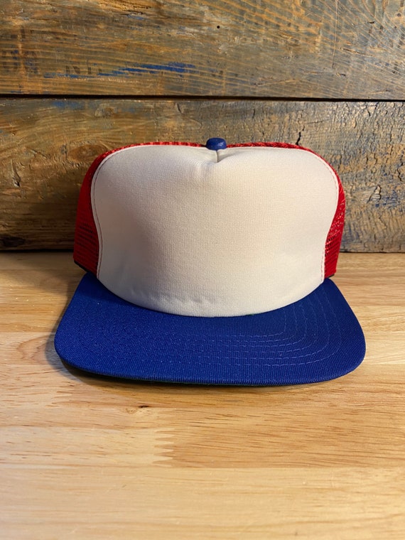 Vintage New Era blank trucker hat // new old stock deadstock